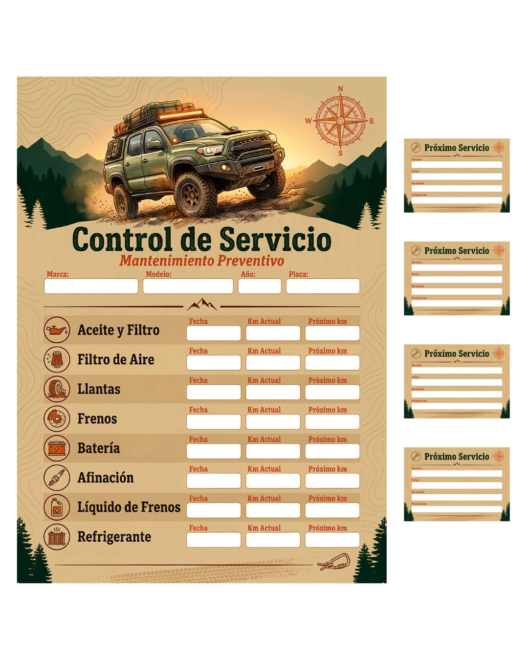 Kit de Control de Mantenimiento Automotriz – Garage & Parabrisas