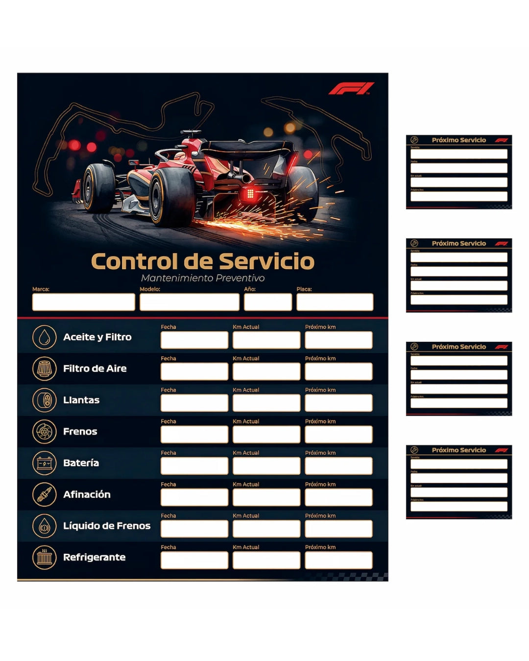 Kit de Control de Mantenimiento Automotriz – Garage & Parabrisas