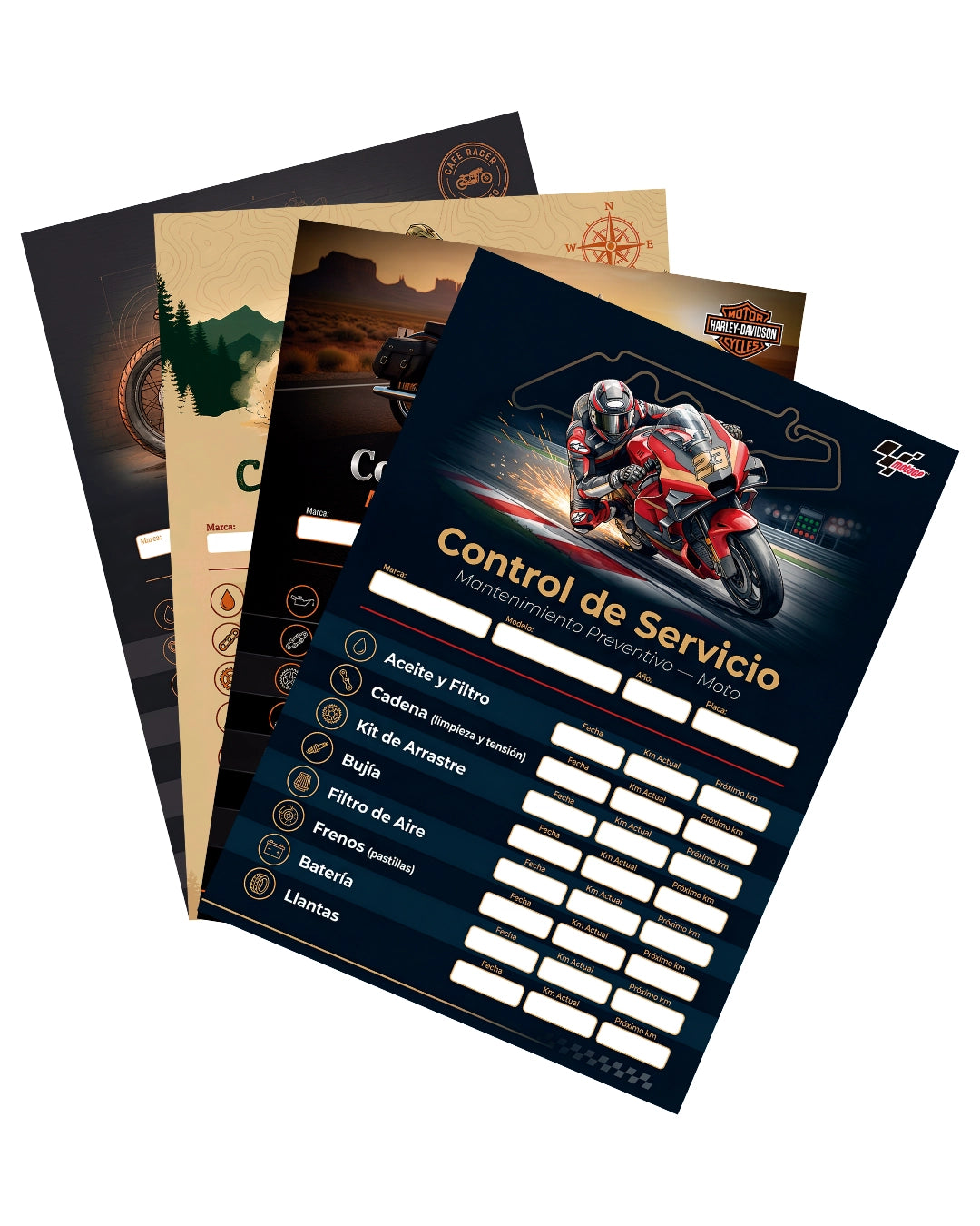 Kit Adhesivo Control de Servicio – Moto
