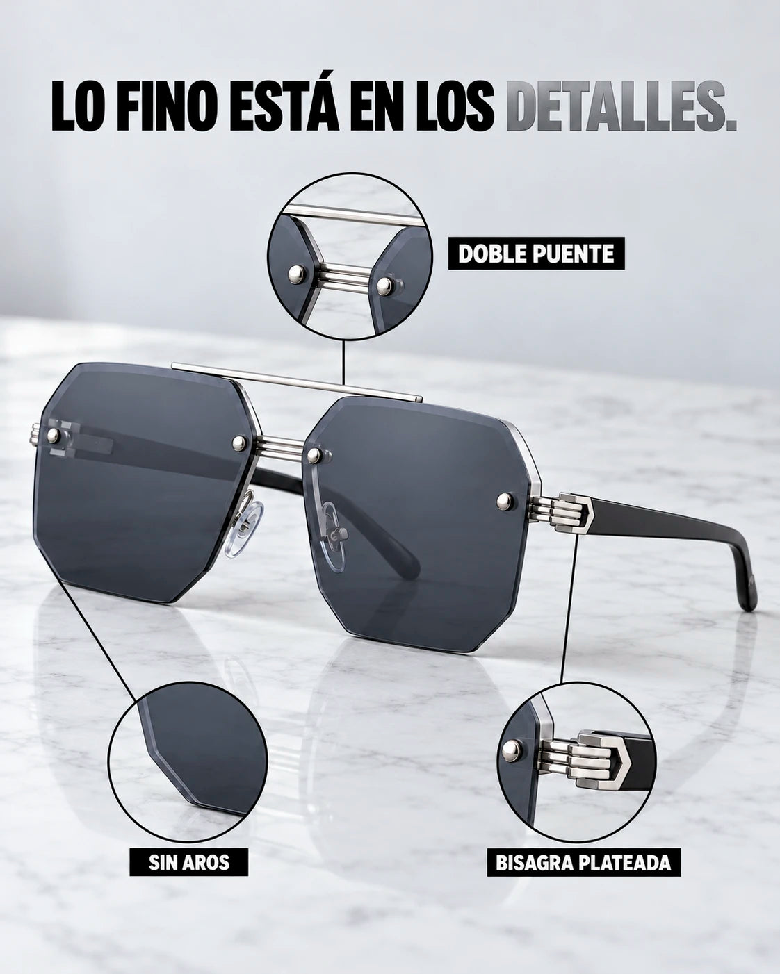 Lentes Eclipse – Plateado y Negro
