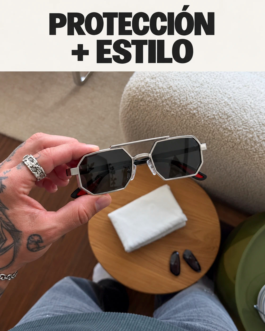 Lentes Prestige – Plateado y Negro