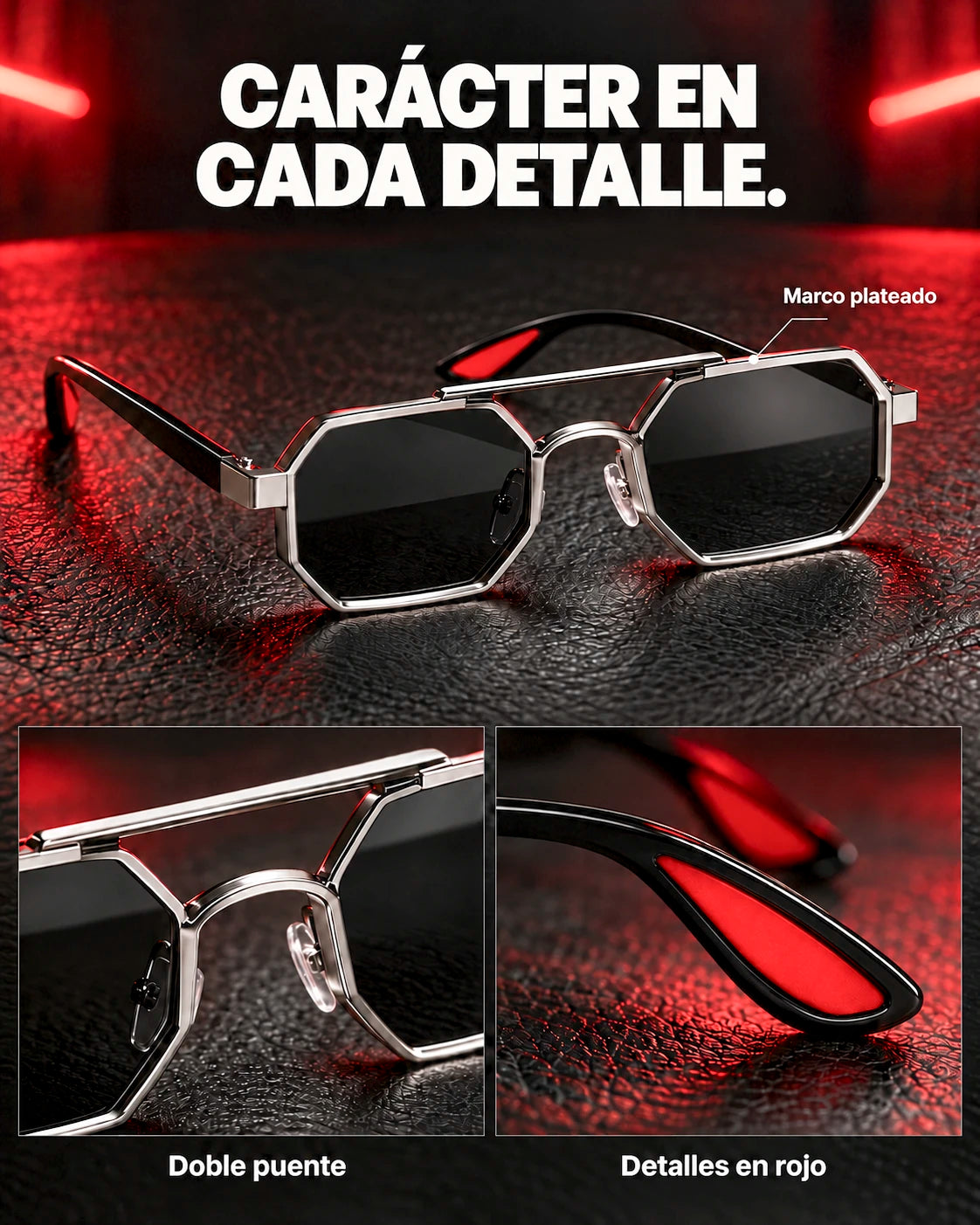 Lentes Prestige – Plateado y Negro