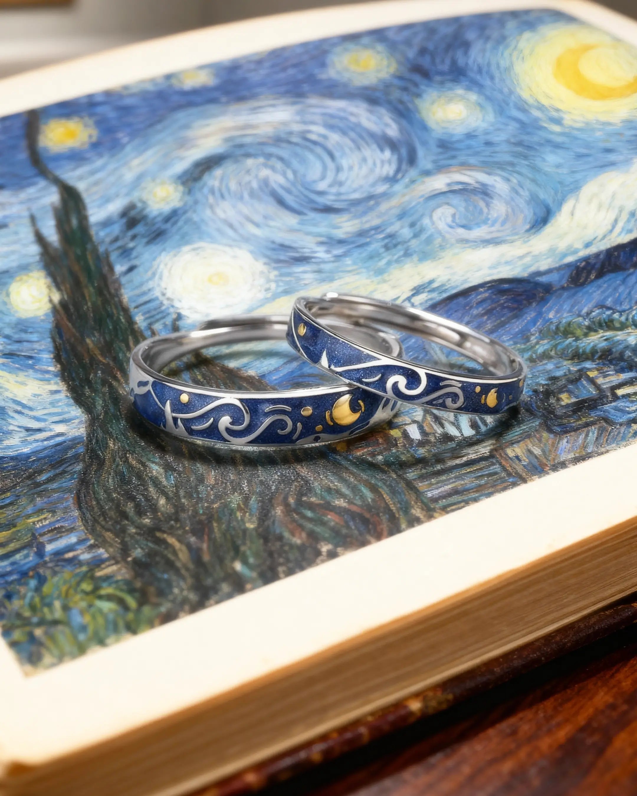 Dúo Estrellado – Anillos Van Gogh