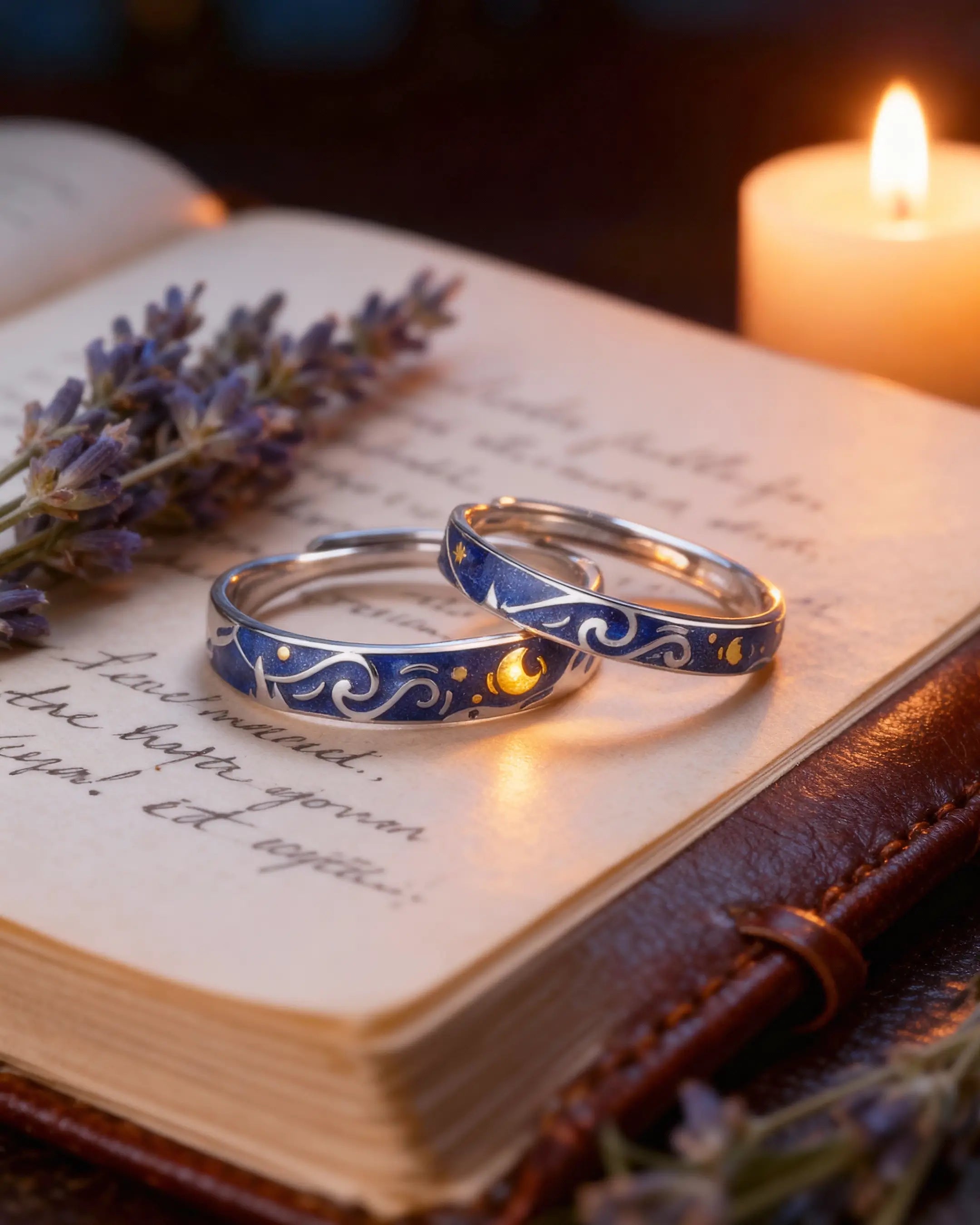 Dúo Estrellado – Anillos Van Gogh