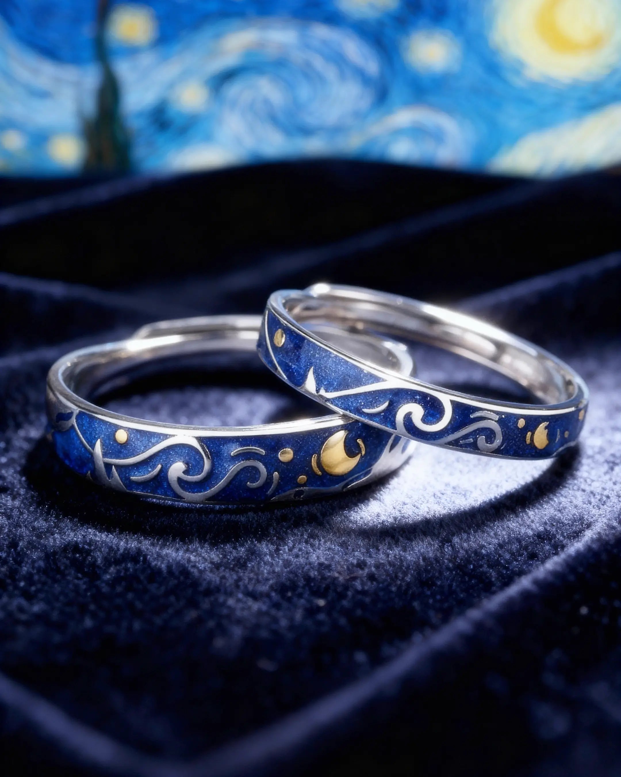 Dúo Estrellado – Anillos Van Gogh
