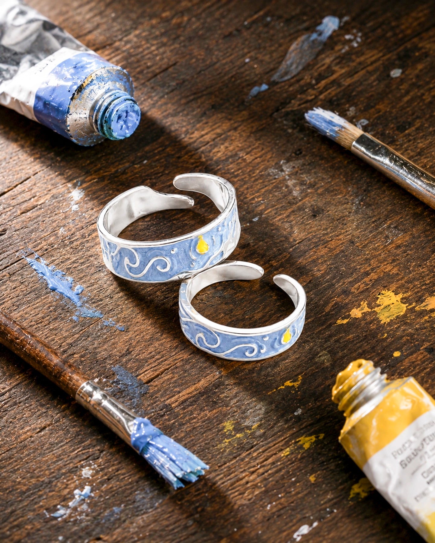 Dúo Estrellado – Anillos Van Gogh