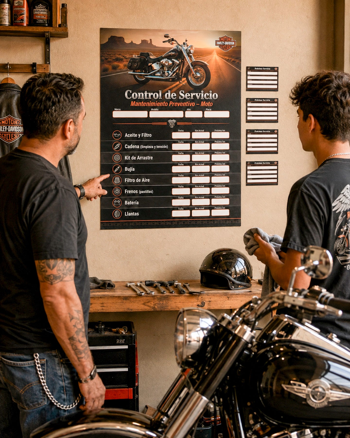 Kit Adhesivo Control de Servicio – Moto