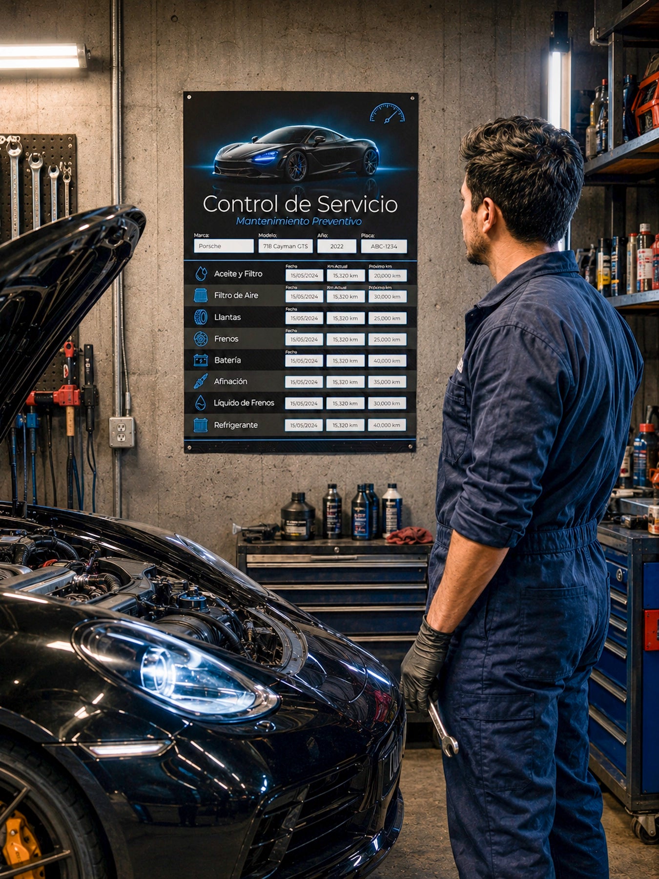Kit de Control de Mantenimiento Automotriz – Garage & Parabrisas