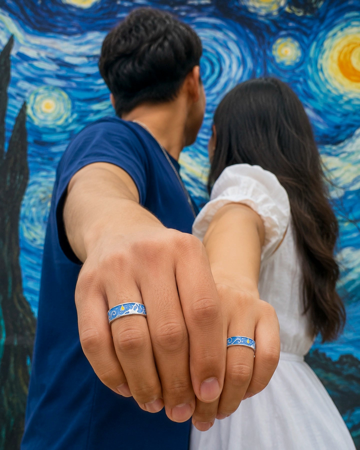 Dúo Estrellado – Anillos Van Gogh