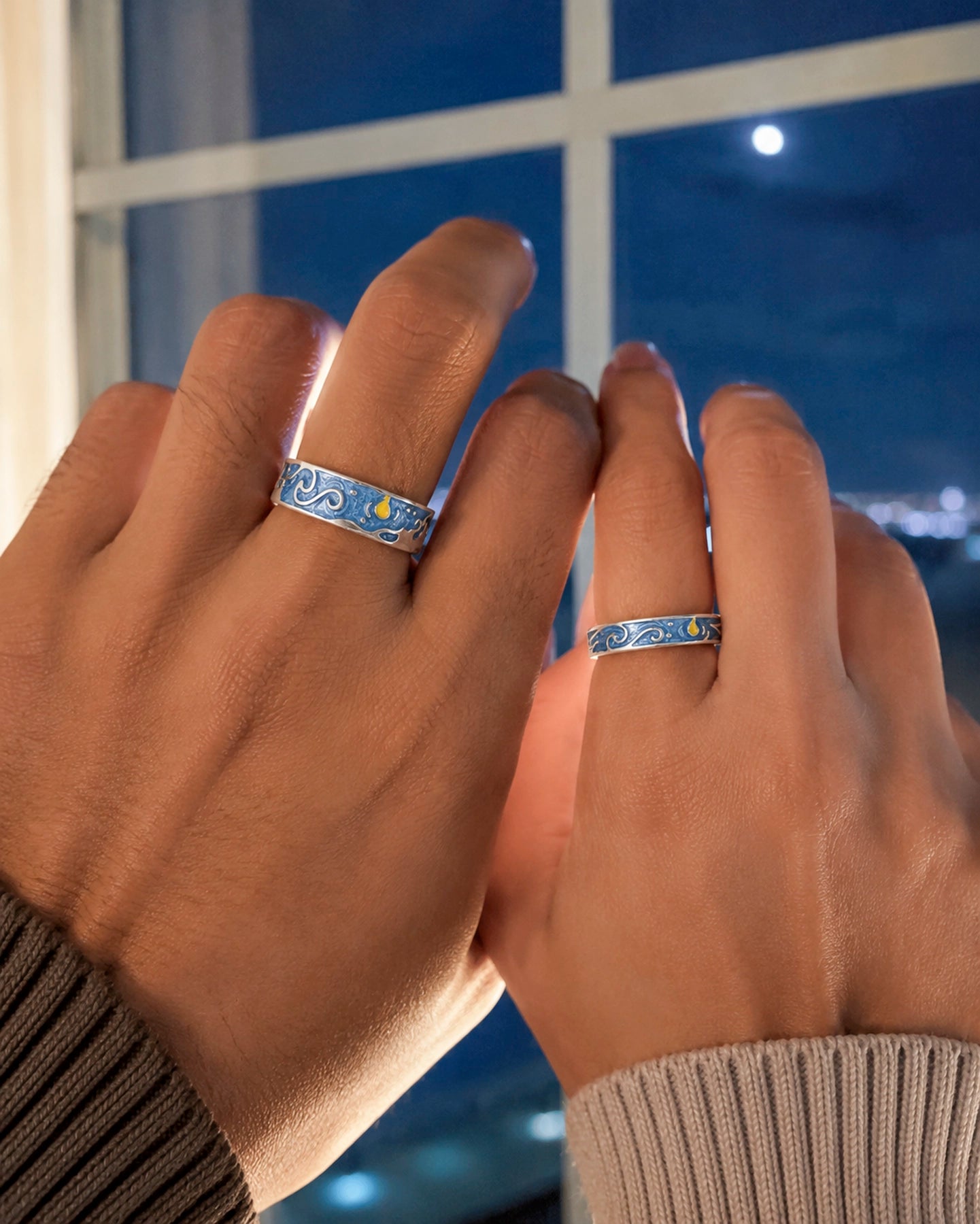 Dúo Estrellado – Anillos Van Gogh