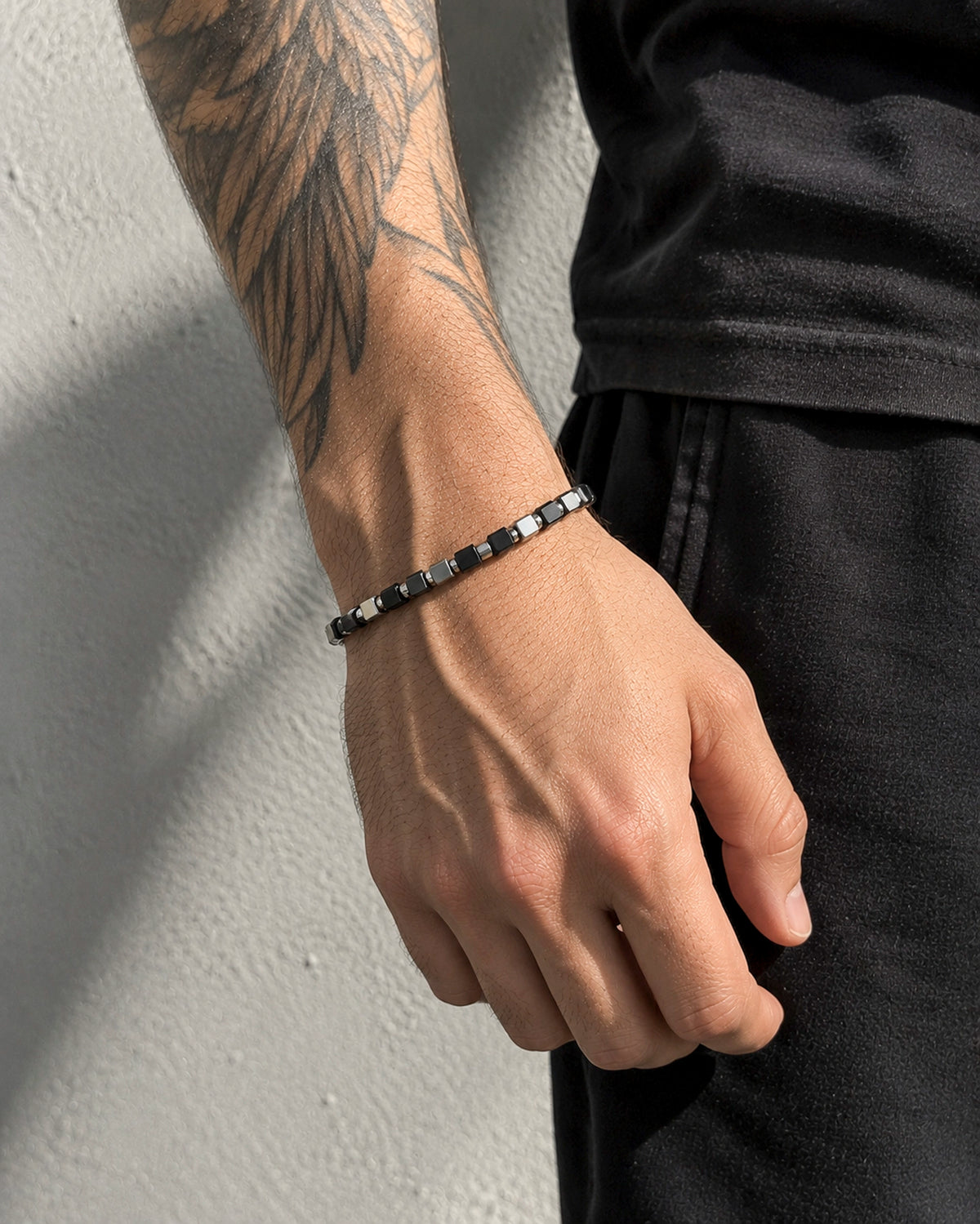 Pulsera Cubos – Negro y Plateado