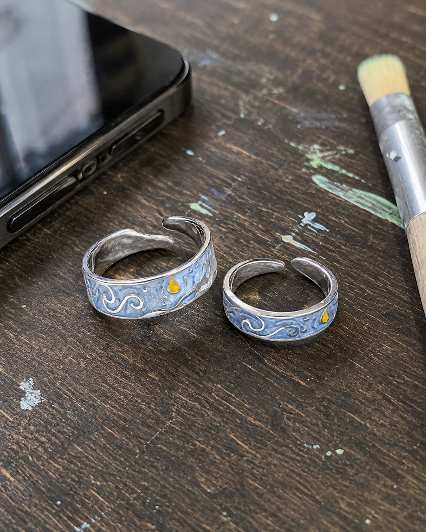 Dúo Estrellado – Anillos Van Gogh