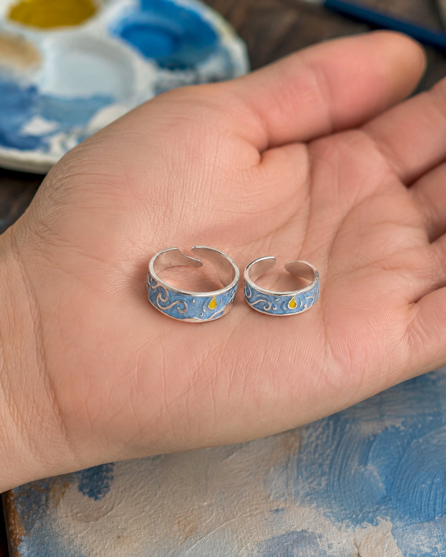 Dúo Estrellado – Anillos Van Gogh