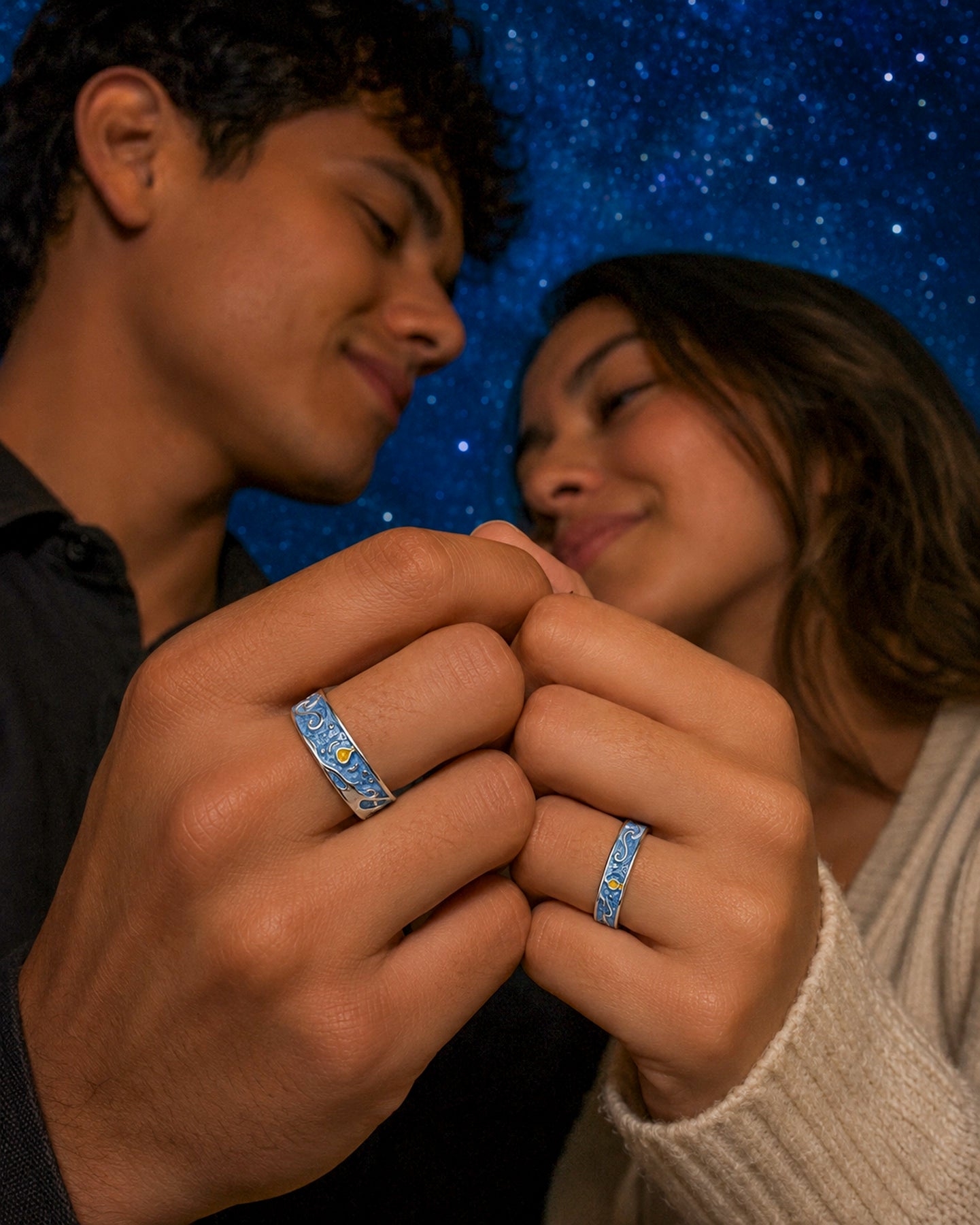 Dúo Estrellado – Anillos Van Gogh