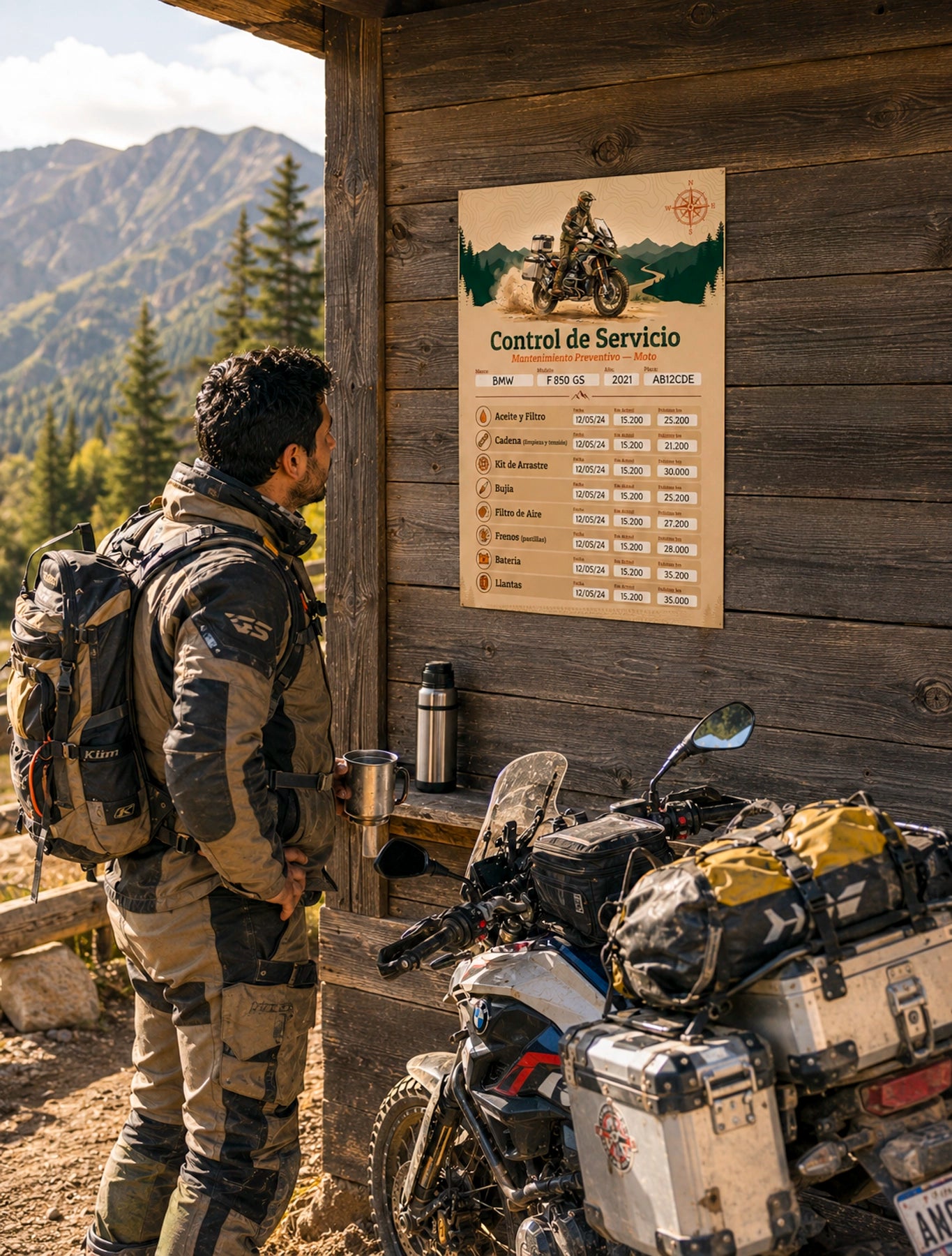 Kit Adhesivo Control de Servicio – Moto