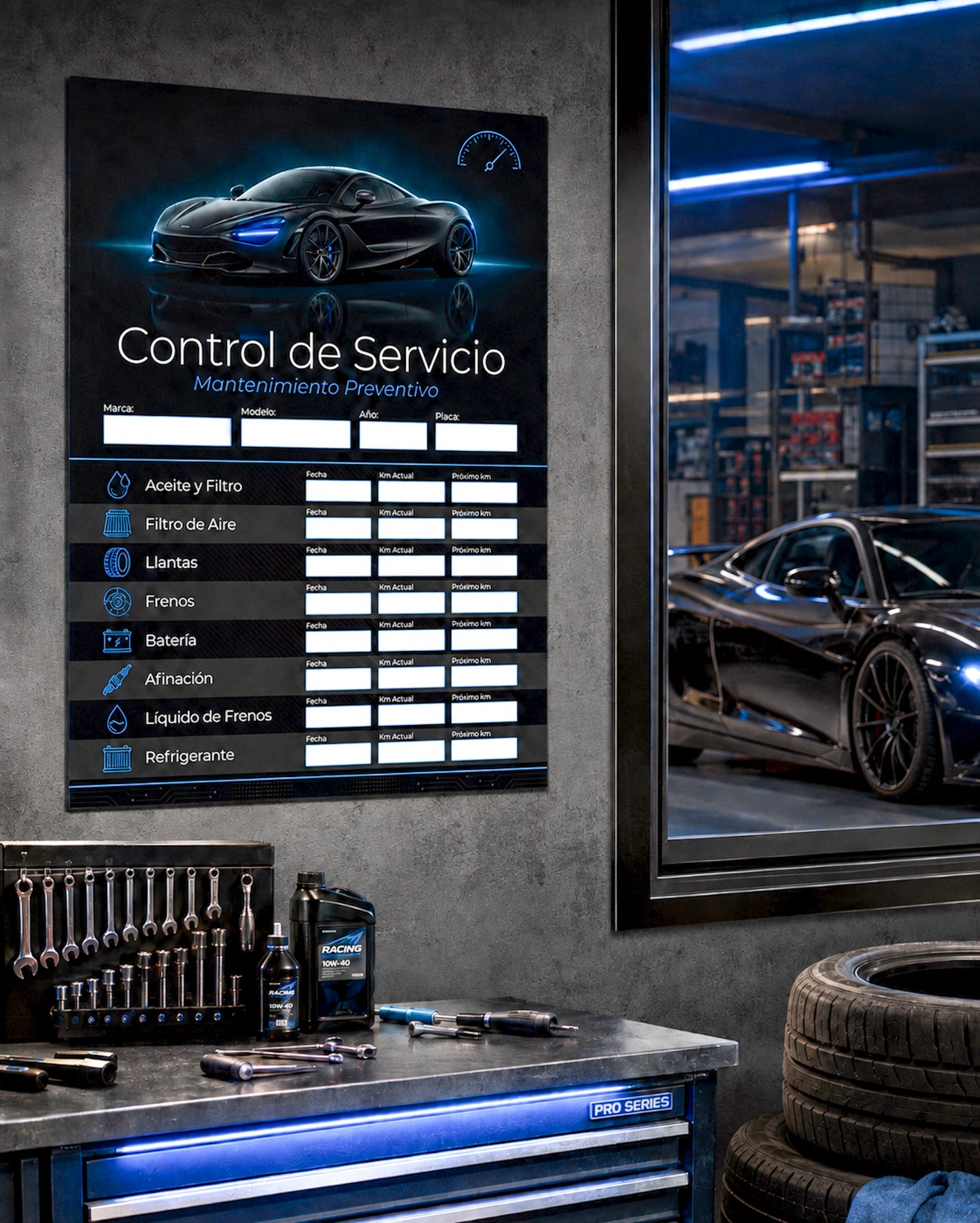 Kit de Control de Mantenimiento Automotriz – Garage & Parabrisas