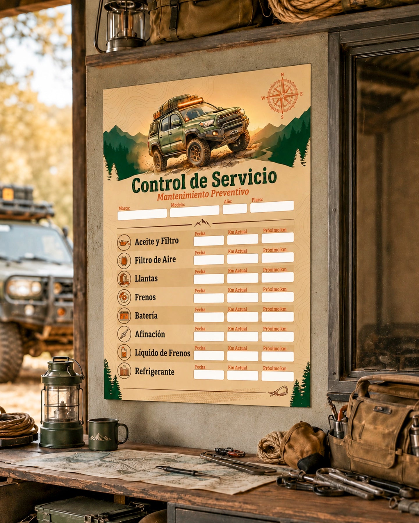 Kit de Control de Mantenimiento Automotriz – Garage & Parabrisas