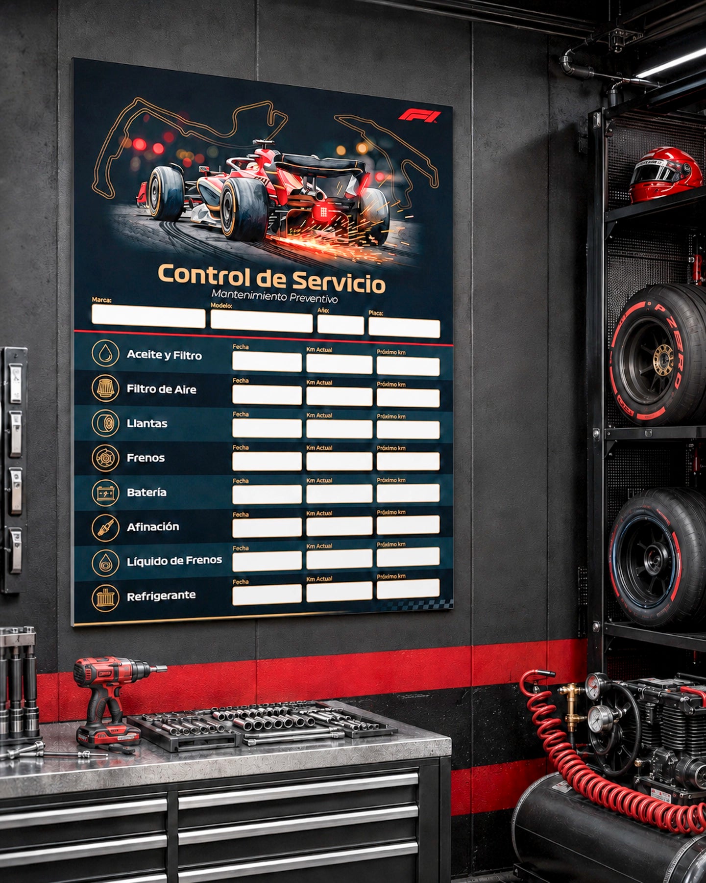 Kit de Control de Mantenimiento Automotriz – Garage & Parabrisas