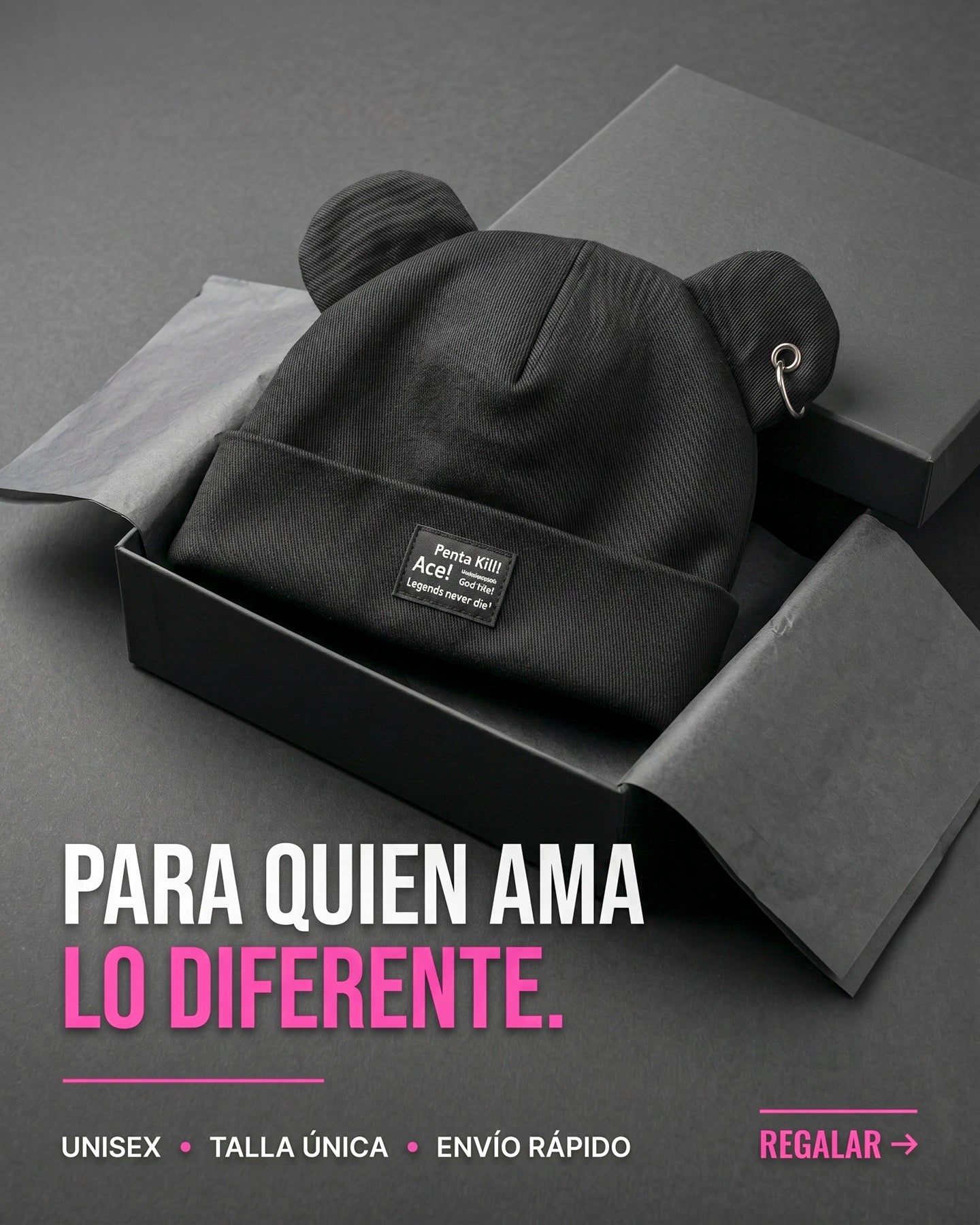 Bear Mode – Gorro con Orejas y Aro Lateral