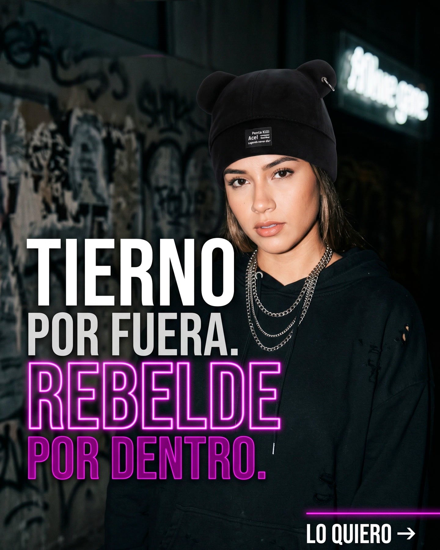 Bear Mode – Gorro con Orejas y Aro Lateral
