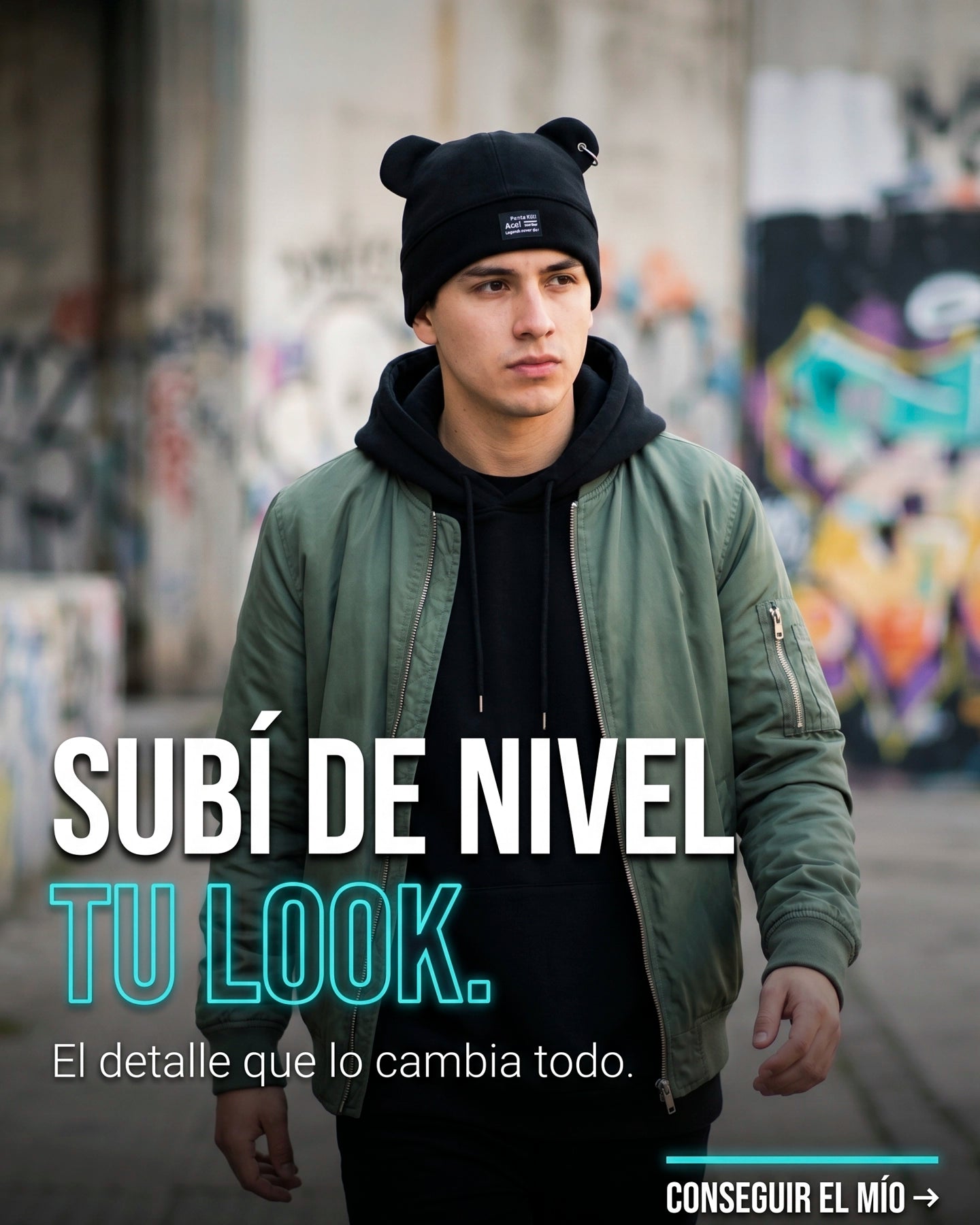 Bear Mode – Gorro con Orejas y Aro Lateral