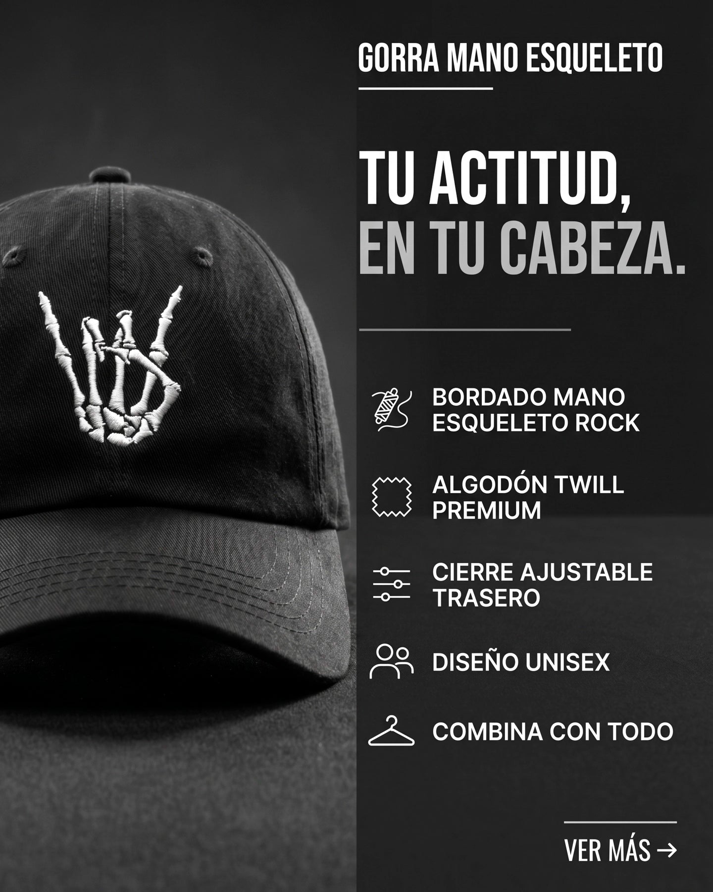 Gorra Urbana – Mano Esqueleto